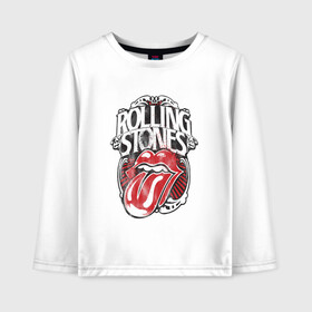 Детский лонгслив хлопок с принтом The Rolling Stones в Новосибирске, 100% хлопок | круглый вырез горловины, полуприлегающий силуэт, длина до линии бедер | the rolling stones | бродяги | вольные странники | группа | катящиеся камни | кит ричардс | мик джаггер | рок | рок н ролл | ролинг | роллинг | рон вуд | стоун | стоунз | стоунс | чарли уоттс