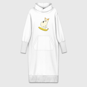 Платье удлиненное хлопок с принтом Cat no banana в Новосибирске,  |  | Тематика изображения на принте: angry cat | banana | cat | no banana