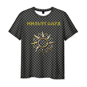 Мужская футболка 3D с принтом Гвинт: нильфгаард в Новосибирске, 100% полиэфир | прямой крой, круглый вырез горловины, длина до линии бедер | ведьмак | гвинт | нильфгаард | черное солнце | эмгыр