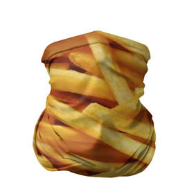 Бандана-труба 3D с принтом Картошка фри в Новосибирске, 100% полиэстер, ткань с особыми свойствами — Activecool | плотность 150‒180 г/м2; хорошо тянется, но сохраняет форму | Тематика изображения на принте: вкусная | еда | жареный | желтый | закуска | картофель | картофеля | картоха | картошка | картошки | палки | палочки | полоски | фас фуд | фаст фуд | фастфуд | фасфуд | фвсфут | фри