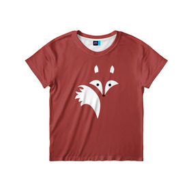 Детская футболка 3D с принтом Абстрактная лиса в Новосибирске, 100% гипоаллергенный полиэфир | прямой крой, круглый вырез горловины, длина до линии бедер, чуть спущенное плечо, ткань немного тянется | зверь | лис | лиса | лисица | лисонька | рыжая | хищник