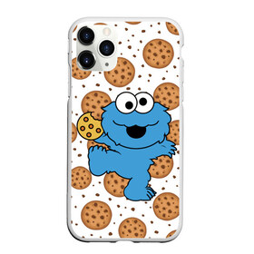 Чехол для iPhone 11 Pro матовый с принтом Cookie monster в Новосибирске, Силикон |  | cookie | cookiemonster | delicious | eat | monster | yummy | еда | куки | кукимонстр | монстр | печенье | сладости | улица | улицасезам