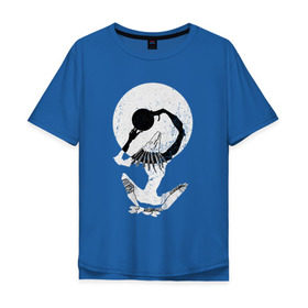 Мужская футболка хлопок Oversize с принтом Шаман в Новосибирске, 100% хлопок | свободный крой, круглый ворот, “спинка” длиннее передней части | готика | заклятие | луна | магия | мистика | миф | мрачное | ночь | ритуал | символ | скелет | шаман