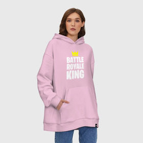 Худи SuperOversize хлопок с принтом Battle Royale King в Новосибирске, 70% хлопок, 30% полиэстер, мягкий начес внутри | карман-кенгуру, эластичная резинка на манжетах и по нижней кромке, двухслойный капюшон
 | 