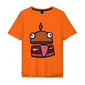Мужская футболка хлопок Oversize с принтом Derp Burger в Новосибирске, 100% хлопок | свободный крой, круглый ворот, “спинка” длиннее передней части | fortnite | фортнайт