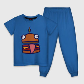 Детская пижама хлопок с принтом Derp Burger в Новосибирске, 100% хлопок |  брюки и футболка прямого кроя, без карманов, на брюках мягкая резинка на поясе и по низу штанин
 | fortnite | фортнайт