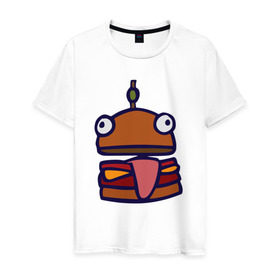 Мужская футболка хлопок с принтом Derp Burger в Новосибирске, 100% хлопок | прямой крой, круглый вырез горловины, длина до линии бедер, слегка спущенное плечо. | fortnite | фортнайт