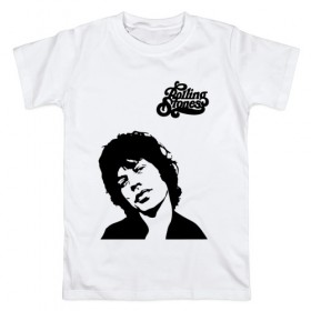 Мужская футболка хлопок с принтом The Rolling Stones в Новосибирске, 100% хлопок | прямой крой, круглый вырез горловины, длина до линии бедер, слегка спущенное плечо. | 