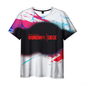 Мужская футболка 3D с принтом RAINBOW SIX SIEGE в Новосибирске, 100% полиэфир | прямой крой, круглый вырез горловины, длина до линии бедер | action | game | rainbow six siege | tom clancys | игры | радуга | том кленси | шутер