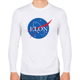 Мужской лонгслив хлопок с принтом Elon в Новосибирске, 100% хлопок |  | elon musk | spacex | илон маск | космос | марс | спейс икс