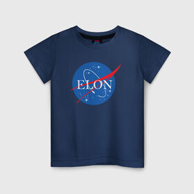 Детская футболка хлопок с принтом Elon в Новосибирске, 100% хлопок | круглый вырез горловины, полуприлегающий силуэт, длина до линии бедер | elon musk | spacex | илон маск | космос | марс | спейс икс