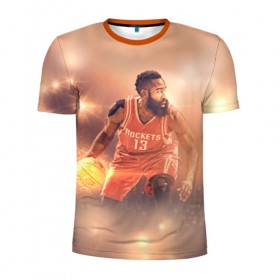 Мужская футболка 3D спортивная с принтом NBA Stars в Новосибирске, 100% полиэстер с улучшенными характеристиками | приталенный силуэт, круглая горловина, широкие плечи, сужается к линии бедра | hurden | nba | rockets | баскетбол | нба | харден | хьюстон рокетс