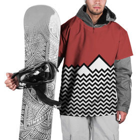 Накидка на куртку 3D с принтом Твин Пикс в Новосибирске, 100% полиэстер |  | twin peaks | абстракция | волны | горы | паттерн | скалы | твин пикс | треугольные горы