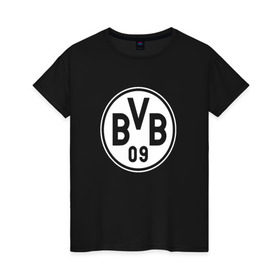 Женская футболка хлопок с принтом Borussia Dortmund #2 в Новосибирске, 100% хлопок | прямой крой, круглый вырез горловины, длина до линии бедер, слегка спущенное плечо | боруссия | дортмунд