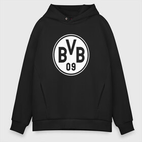 Мужское худи Oversize хлопок с принтом Borussia Dortmund #2 в Новосибирске, френч-терри — 70% хлопок, 30% полиэстер. Мягкий теплый начес внутри —100% хлопок | боковые карманы, эластичные манжеты и нижняя кромка, капюшон на магнитной кнопке | Тематика изображения на принте: боруссия | дортмунд