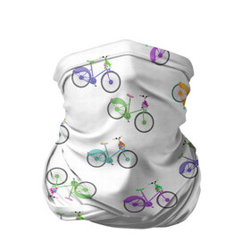 Бандана-труба 3D с принтом Радужные велосипеды в Новосибирске, 100% полиэстер, ткань с особыми свойствами — Activecool | плотность 150‒180 г/м2; хорошо тянется, но сохраняет форму | Тематика изображения на принте: 