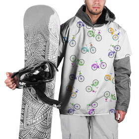 Накидка на куртку 3D с принтом Радужные велосипеды в Новосибирске, 100% полиэстер |  | Тематика изображения на принте: 