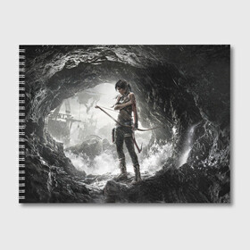 Альбом для рисования с принтом Tomb Raider в Новосибирске, 100% бумага
 | матовая бумага, плотность 200 мг. | Тематика изображения на принте: croft | lara | raider | tomb | гробниц | игра | крофт | лара | расхитительница