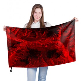 Флаг 3D с принтом Abstraction cosmos RED в Новосибирске, 100% полиэстер | плотность ткани — 95 г/м2, размер — 67 х 109 см. Принт наносится с одной стороны | abstraction | cosmos | nebula | space | star | universe | абстракция | вселенная | звезды | космос | мир | планеты