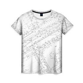 Женская футболка 3D с принтом Топография_01 в Новосибирске, 100% полиэфир ( синтетическое хлопкоподобное полотно) | прямой крой, круглый вырез горловины, длина до линии бедер | survey | геодезист | геодезия | топография