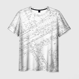 Мужская футболка 3D с принтом Топография_01 в Новосибирске, 100% полиэфир | прямой крой, круглый вырез горловины, длина до линии бедер | survey | геодезист | геодезия | топография