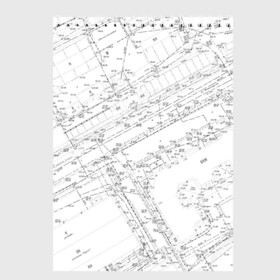 Скетчбук с принтом Топография_01 в Новосибирске, 100% бумага
 | 48 листов, плотность листов — 100 г/м2, плотность картонной обложки — 250 г/м2. Листы скреплены сверху удобной пружинной спиралью | Тематика изображения на принте: survey | геодезист | геодезия | топография
