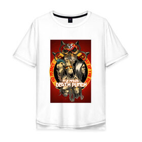 Мужская футболка хлопок Oversize с принтом Five Finger Death Punch 2 в Новосибирске, 100% хлопок | свободный крой, круглый ворот, “спинка” длиннее передней части | 5fdp | ffdp | five finger death punch