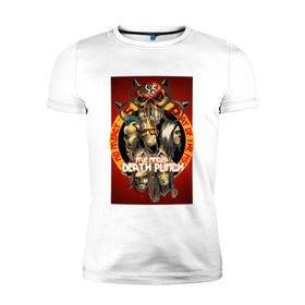 Мужская футболка премиум с принтом Five Finger Death Punch 2 в Новосибирске, 92% хлопок, 8% лайкра | приталенный силуэт, круглый вырез ворота, длина до линии бедра, короткий рукав | 5fdp | ffdp | five finger death punch