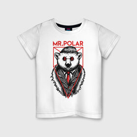 Детская футболка хлопок с принтом Медведь в Новосибирске, 100% хлопок | круглый вырез горловины, полуприлегающий силуэт, длина до линии бедер | криминал | мафия | мистер | полярный