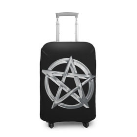 Чехол для чемодана 3D с принтом Пентаграмма в Новосибирске, 86% полиэфир, 14% спандекс | двустороннее нанесение принта, прорези для ручек и колес | звезда | знаки | круг | магия | оккультизм | пентаграмма | пентакль | символы | сокральность | эзотерика