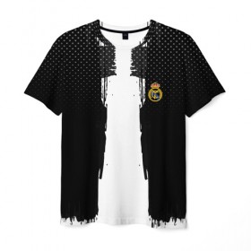 Мужская футболка 3D с принтом Real Madrid sport uniform colo в Новосибирске, 100% полиэфир | прямой крой, круглый вырез горловины, длина до линии бедер | Тематика изображения на принте: 