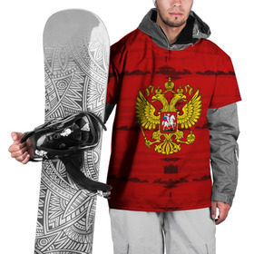 Накидка на куртку 3D с принтом Russia Imperium RED в Новосибирске, 100% полиэстер |  | abstraction | grunge | russia | sport | абстракция | герб | краска | русский | символика рф | спорт | спортивный | триколор | униформа | форма | я русский