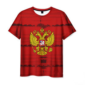 Мужская футболка 3D с принтом Russia Imperium RED в Новосибирске, 100% полиэфир | прямой крой, круглый вырез горловины, длина до линии бедер | abstraction | grunge | russia | sport | абстракция | герб | краска | русский | символика рф | спорт | спортивный | триколор | униформа | форма | я русский