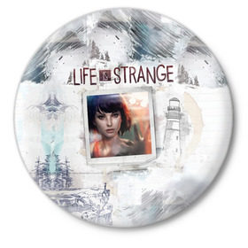 Значок с принтом Max. Life is Strange. в Новосибирске,  металл | круглая форма, металлическая застежка в виде булавки | макс | странная жизнь