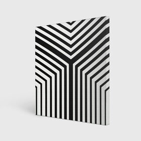 Холст квадратный с принтом Кибер Зебра в Новосибирске, 100% ПВХ |  | black and white stripes | geometry | vest | zebra | геометрия | зебра | тельняшка | черно белая полоска