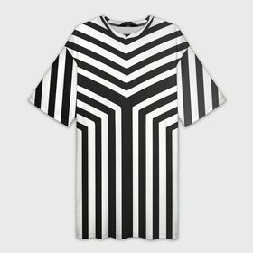 Платье-футболка 3D с принтом Кибер Зебра в Новосибирске,  |  | Тематика изображения на принте: black and white stripes | geometry | vest | zebra | геометрия | зебра | тельняшка | черно белая полоска