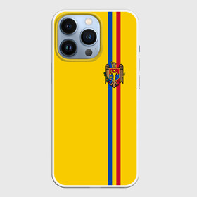 Чехол для iPhone 13 Pro с принтом Молдавия, лента с гербом в Новосибирске,  |  | md | mda | moldova | азия | герб | государство | знак | кишинёв | молдаване | молдавия | молдавский | молдова | надпись | патриот | полосы | республика | символ | снг | страна | флаг | флага | цвета