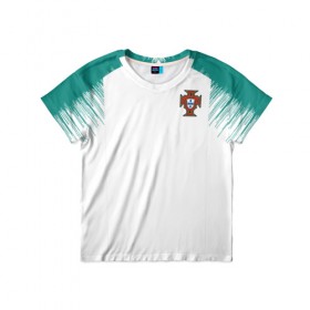 Детская футболка 3D с принтом Portugal 2018 WC Anthem away в Новосибирске, 100% гипоаллергенный полиэфир | прямой крой, круглый вырез горловины, длина до линии бедер, чуть спущенное плечо, ткань немного тянется | 