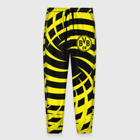 Мужские брюки 3D с принтом FC Borussia Dortmund в Новосибирске, 100% полиэстер | манжеты по низу, эластичный пояс регулируется шнурком, по бокам два кармана без застежек, внутренняя часть кармана из мелкой сетки | боруссия | дортмунд