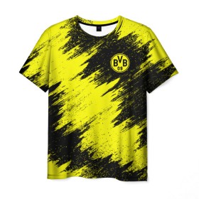 Мужская футболка 3D с принтом FC Borussia Dortmund в Новосибирске, 100% полиэфир | прямой крой, круглый вырез горловины, длина до линии бедер | боруссия | дортмунд