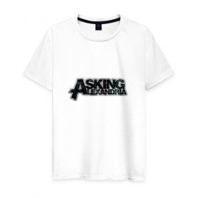 Мужская футболка хлопок с принтом Asking Alexandria в Новосибирске, 100% хлопок | прямой крой, круглый вырез горловины, длина до линии бедер, слегка спущенное плечо. | asking alexandria | метал
