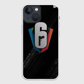 Чехол для iPhone 13 mini с принтом RAINBOW SIX SIEGE CYBERSPORT в Новосибирске,  |  | cybersport | esports | pro league | r6 | rainbow | rainbow six | siege | six | армия | боевик | военные | война | игры | киберспорт | логотип | оперативники | радуга | шутер