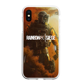 Чехол для iPhone XS Max матовый с принтом RAINBOW SIX SIEGE OUTBREAK в Новосибирске, Силикон | Область печати: задняя сторона чехла, без боковых панелей | cybersport | esports | pro league | r6 | rainbow | rainbow six | siege | six | армия | боевик | военные | война | игры | киберспорт | логотип | оперативники | радуга | шутер