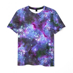 Мужская футболка 3D с принтом Сияние звёзд в Новосибирске, 100% полиэфир | прямой крой, круглый вырез горловины, длина до линии бедер | abstraction | cosmos | nebula | space | star | universe | абстракция | вселенная | звезды | космос | мир | планеты