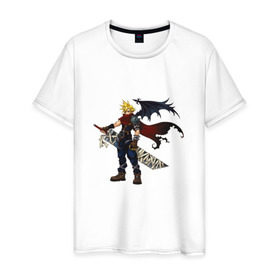 Мужская футболка хлопок с принтом Final Fantasy в Новосибирске, 100% хлопок | прямой крой, круглый вырез горловины, длина до линии бедер, слегка спущенное плечо. | 