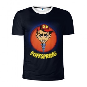 Мужская футболка 3D спортивная с принтом The Offspring в Новосибирске, 100% полиэстер с улучшенными характеристиками | приталенный силуэт, круглая горловина, широкие плечи, сужается к линии бедра | 