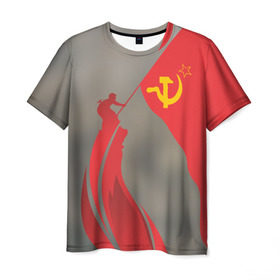 Мужская футболка 3D с принтом День победы Рейхстаг в Новосибирске, 100% полиэфир | прямой крой, круглый вырез горловины, длина до линии бедер | 9мая | великая | война | героя | день | звезда | знамя | отечественная | победы | рейхстаг