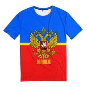 Мужская футболка 3D с принтом Воронеж в Новосибирске, 100% полиэфир | прямой крой, круглый вырез горловины, длина до линии бедер | 