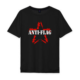 Мужская футболка хлопок Oversize с принтом Anti-Flag в Новосибирске, 100% хлопок | свободный крой, круглый ворот, “спинка” длиннее передней части | american | attraction | dead | hardcore | not | punk | punks | rock | альтернатива | анти | группа | панк | рок | стрит | флаг