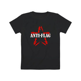 Детская футболка хлопок с принтом Anti-Flag в Новосибирске, 100% хлопок | круглый вырез горловины, полуприлегающий силуэт, длина до линии бедер | american | attraction | dead | hardcore | not | punk | punks | rock | альтернатива | анти | группа | панк | рок | стрит | флаг
